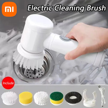 Escova Elétrica Xiaomi 5 em 1 – Spin Scrubber com 5 Cabeças para Banheiro, Cozinha e Louça