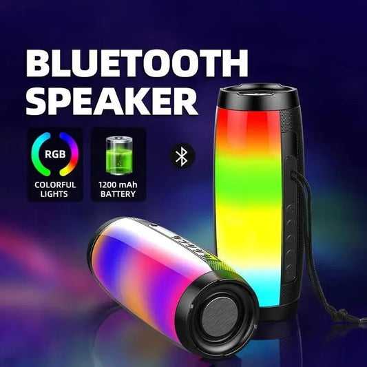 Caixa de Som Bluetooth Portátil Lanfy# BT-1202 – Show de Luzes LED 360° Coloridas
