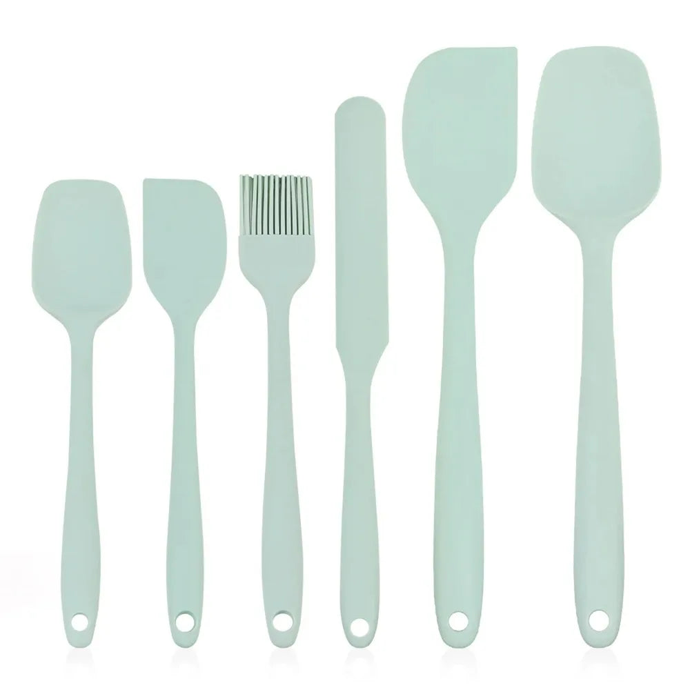 Conjunto com 6 Espátulas de Silicone – Antiaderentes, Resistentes ao Calor e Ideais para Cozinhar, Assar e Misturar