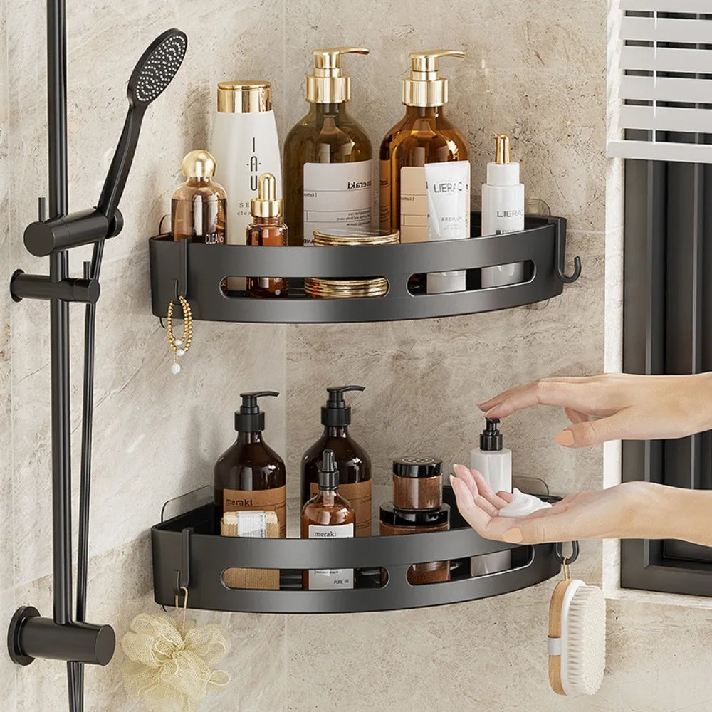 3/2/1 Unidades – Prateleira de Banheiro Sem Furação para Shampoo, e Armazenamento no Chuveiro
